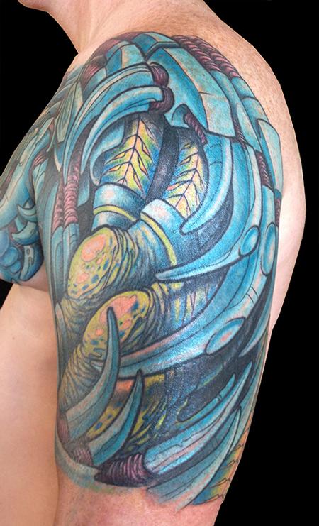 Jeff Johnson - Blue Biomechanical Half Sleeve